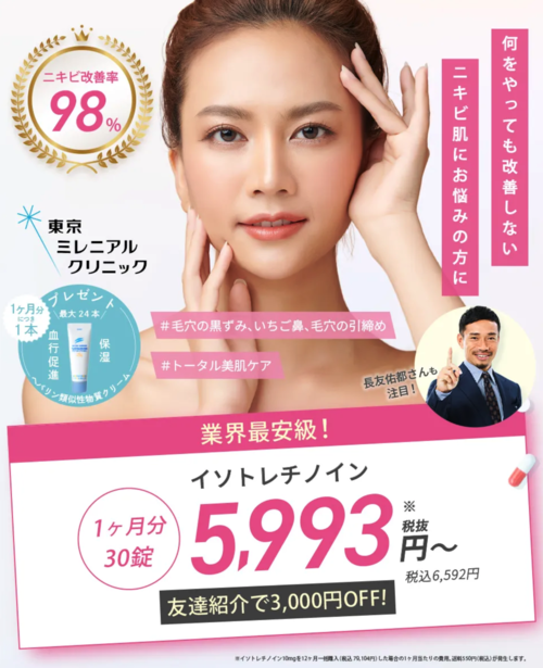 美容内服セットが安いオンライン通販の東京ミレニアルクリニック