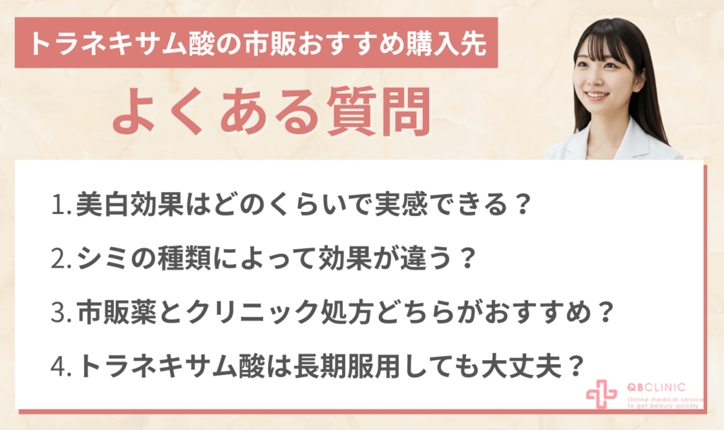 トラネキサム酸の市販おすすめ購入先に関するよくある質問