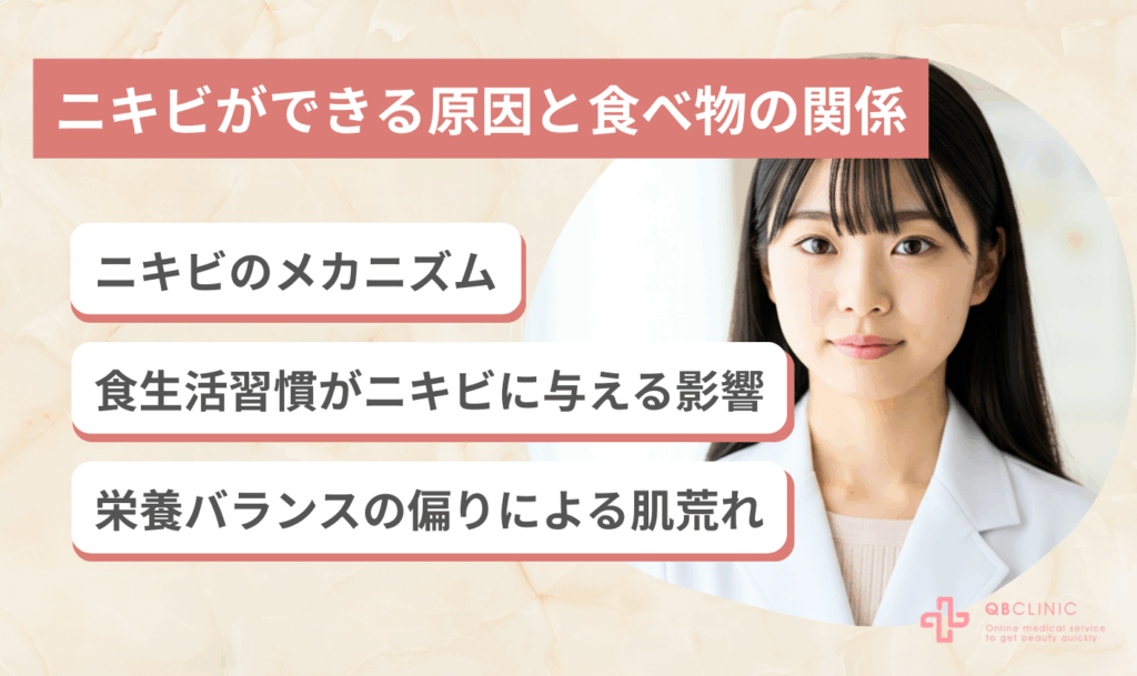ニキビができる原因と食べ物の関係